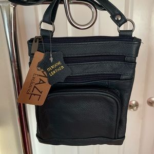 MAZE Super soft Leather Crossbody Bag Navy. New with tags.